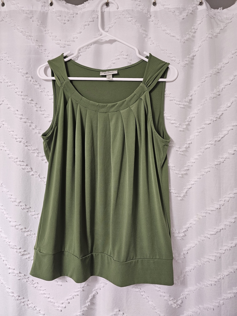 dressbarn Green Tank with Front Pleats